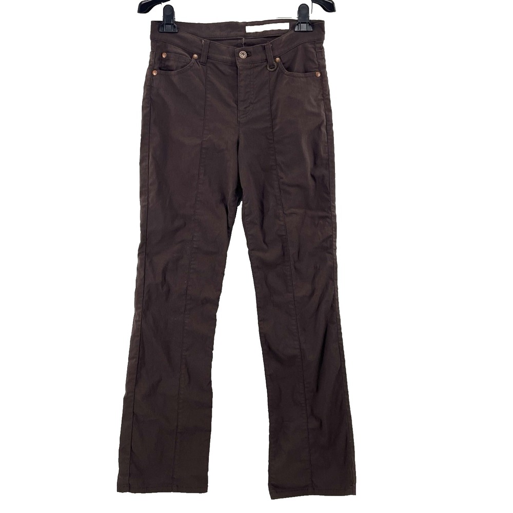 DKNY Utility Brown Pants Women Sz 8 Bootcut Y2K Indie Sleaze Low Rise Chocolate